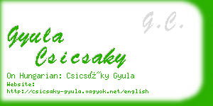 gyula csicsaky business card